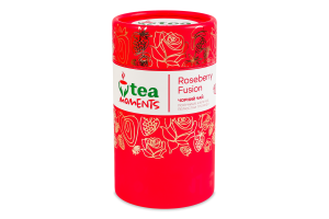 Чай чорний байховий ароматизований листовий з рослино-фруктовою сировиною Трояндово-ягідний ф'южн Tea Moments тубус 70г