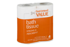Guaranteed Value Bath Tissue Strong & Absorbent - 4 CT