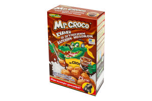 Завтраки сухие глазированные сахарной глазурью со сгущенным вареным молоком Шарики Mr. Croco к/у 75г