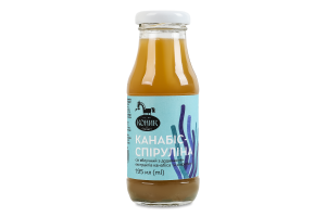 Сік неосвітлений пастеризований яблучний Канабіс-спіруліна Gourmet Коник с/пл 195мл