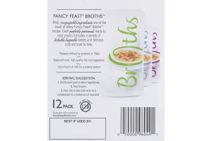 Purina Fancy Feast Creamy Collection Broths Gourmet Cat Complement Pouches Variety Pack - 12 CT