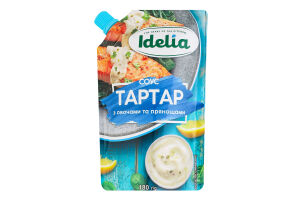 Соус майонезний з овочами та прянощами Тартар Idelia д/п 180г