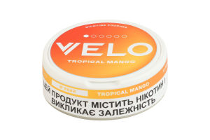 Подушечки нікотиновмісні безтютюнові з підсолоджувачами Velo М'який Tropical mango 15х0.42г
