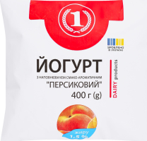 Йогурт 1.5% с наполнителем вкусо-ароматическим Персиковый ТМ "1" м/у 400г