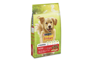Корм сухой полнорационный для взрослых собак с говядиной Active Friskies м/у 10кг