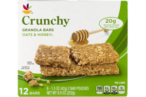 Ahold Crunchy Granola Bars Oats & Honey - 6 CT