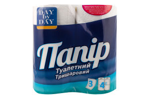 Бумага туалетная 3-х слойная Day by Day 4шт