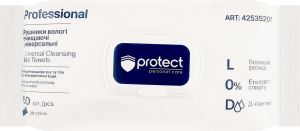 Рушники вологі очищаючі універсальні 60шт з клапаном Protect