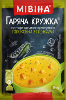 Суп-пюре быстрого приготовления Гороховый с гренками Горячая кружка Мівіна м/у 19г