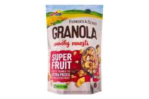 Мюсли с высушенными и засахаренными фруктами Granola super fruit Bona Vita д/п 500г