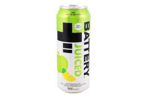Напиток энергетический безалкогольный среднегазированный Sour apple Juiced Battery ж/б 500мл