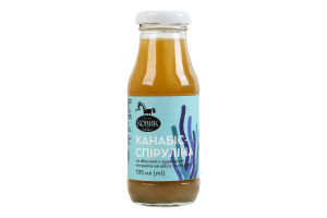 Сік неосвітлений пастеризований яблучний Канабіс-спіруліна Gourmet Коник с/пл 195мл