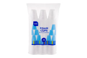 Smart Sense Foam Cups For Hot Or Cold Drinks - 75 CT