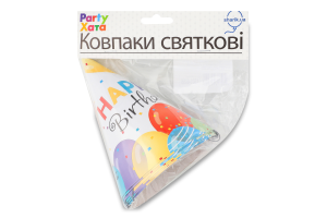 Ковпак Хеппі Бьоздей з кульками 6шт 1501-6055 Паті Хата