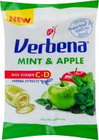 Цукерки м'які з вітамінами та м'ятно-яблучною начинкою Verbena м/у 60г