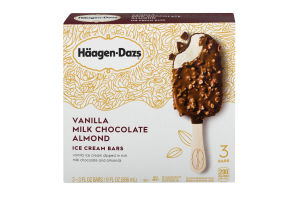 Haagen-Dazs Ice Cream Bars Vanilla Milk Chocolate Almond - 3 CT
