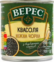 Фасоль черная стерилизованная Нежная Верес ж/б 200г