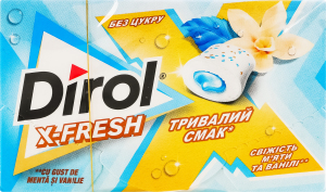 Гумка жувальна без цукру з підсолоджувачами Свіжість м'яти та ванілі X-Fresh Dirol к/у 19.5г