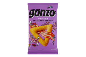 Трикутники кукурудзяні зі смаком бекону Gonzo м/у 70г