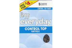 L'eggs Everyday B Suntan Sheer Toe Control Top Pantyhose - 4 CT