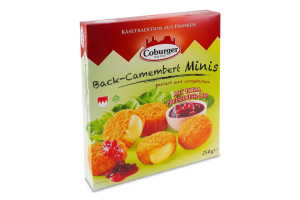Шарики сырные 45% Камамбер мини с клюквой Coburger к/у 250г