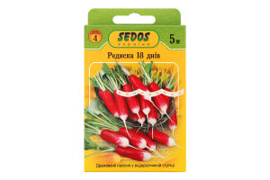 Насіння Редис 18 днів дражоване на стрічці 5м 2г Седос