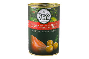 Оливки зелені з лососем консервовані пастеризовані Feudo Verde з/б 300г