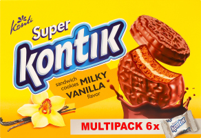Печенье-сэндвич ванильный молочный вкус Super Kontik к/у 6х45г