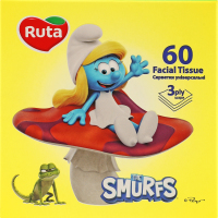 Салфетки косметические универсальные 3-х слойные 200х205мм The Smurfs Ruta 60шт