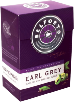 Чай чорний байховий листовий з ароматом бергамота Earl grey Belforto к/у 90г