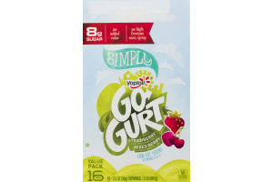 Simply Yoplait Go-Gurt Low Fat Yogurt Strawberry, Mixed Berry - 16 CT
