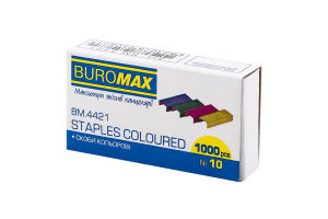 Скобы цветные №BM.5501 №10 Buromax 1000шт