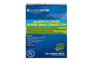 CareOne Allergy & Cough Severe Sinus Congestion - 20 CT