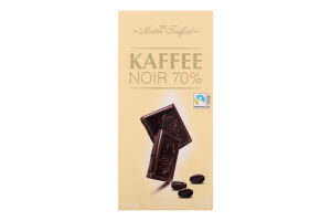 Шоколад 70% чорний з кавою Maitre Truffout к/у 100г