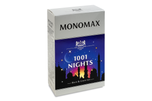 Бленд чаю чорного та зеленого байхового листового зі шматочками фруктів та ароматом винограду 1001 Ніч Monomax к/у 80г