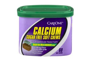 CareOne Calcium Sugar Free Soft Chews Milk Chocolate - 60 CT