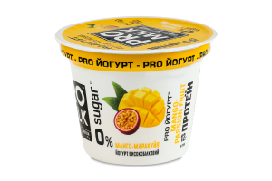 Йогурт 3% высокобелковый с наполнителем и подсластителем без добавления сахара Манго-маракуйя Pro Milk ст 200г