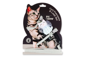 Набір д/котів повідець 120х1см +шлейка з іграшкою