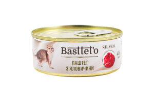 Паштет для котів з яловичини Silver Basttet`o з/б 85г