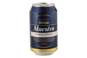Пиво 330мл 7.5% світле фільтроване пастеризоване Maestra Mahou з/б