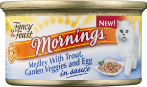Fancy Feast Mornings Medley with Trout, Garden Veggies and Egg in Sauce Gourmet Cat Food