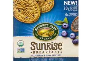 Nature's Path Organic Sunrise Breakfast Blueberry & Chia Biscuits Pouches - 8 CT