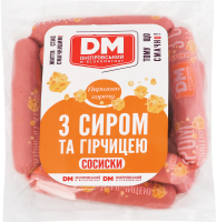 Сосиски С сыром и горчицей Дніпровський м'ясокомбінат 1с кг