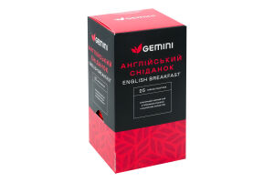 Чай черный Английский завтрак Gemini в/с к/у 25х2г