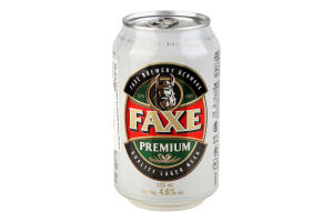 Пиво 0.33л 4.6% світле фільтроване пастеризоване Premium Faxe з/б