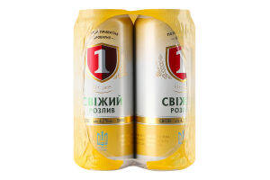 Пиво 4х500мл 4.2% светлое фильтрованное пастеризованное Свежий разлив Перша приватна броварня м/у