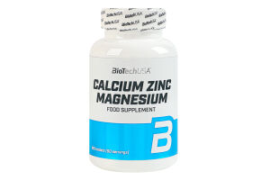 Добавка дієтична таблетки Calcium Zinc Magnesium BioTechUSA 100шт