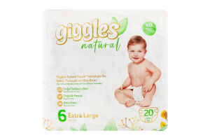 Підгузки Нейча екстра лардж 6 15+кг 20шт Гіглс