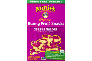 Annie's Homegrown Organic Bunny Fruit Snacks Grape - 5 CT