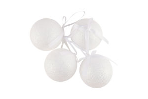Набір прикрас ялинк Куля з бантом 5,7см 4шт 985698